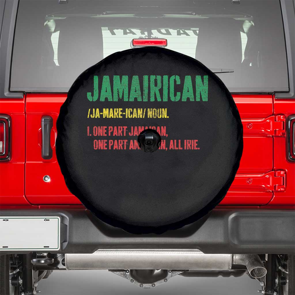Funny Jamaican American Spare Tire Cover Retro Jamairican Roots - Wonder Print Shop