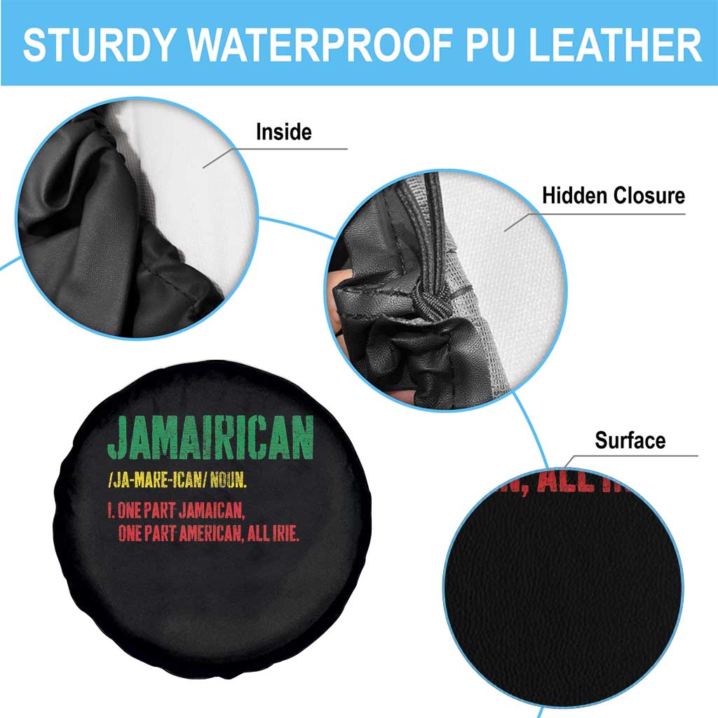 Funny Jamaican American Spare Tire Cover Retro Jamairican Roots - Wonder Print Shop