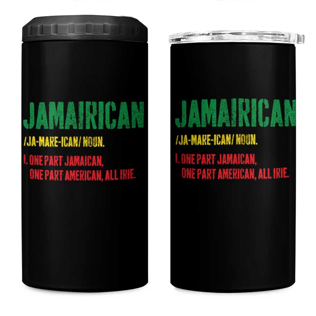 Funny Jamaican American 4 in 1 Can Cooler Tumbler Retro Jamairican Roots - Wonder Print Shop