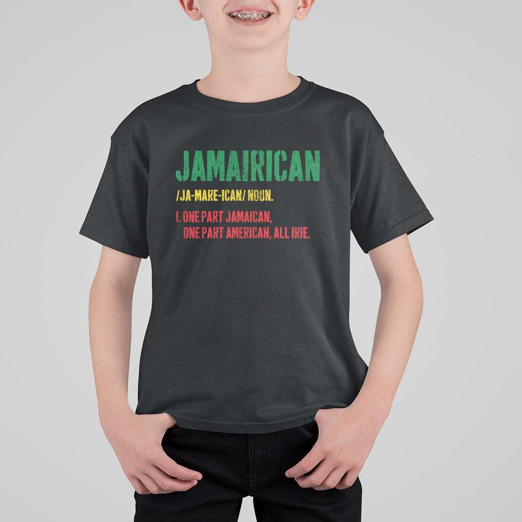 Funny Jamaican American T Shirt For Kid Retro Jamairican Roots - Wonder Print Shop
