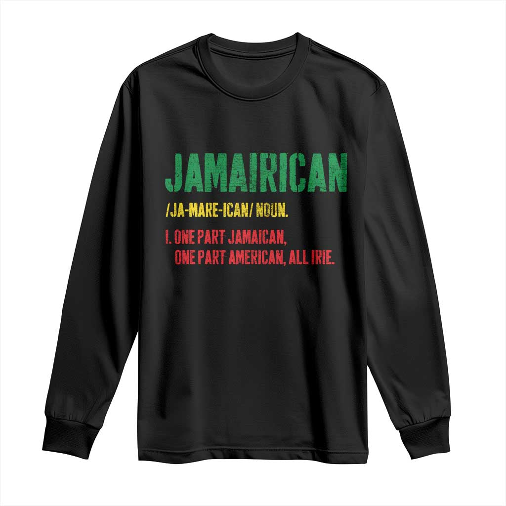 Funny Jamaican American Long Sleeve Shirt Retro Jamairican Roots - Wonder Print Shop