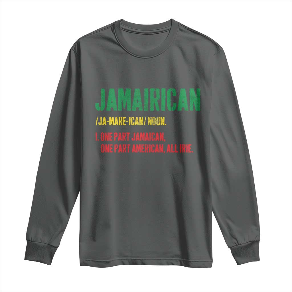 Funny Jamaican American Long Sleeve Shirt Retro Jamairican Roots - Wonder Print Shop