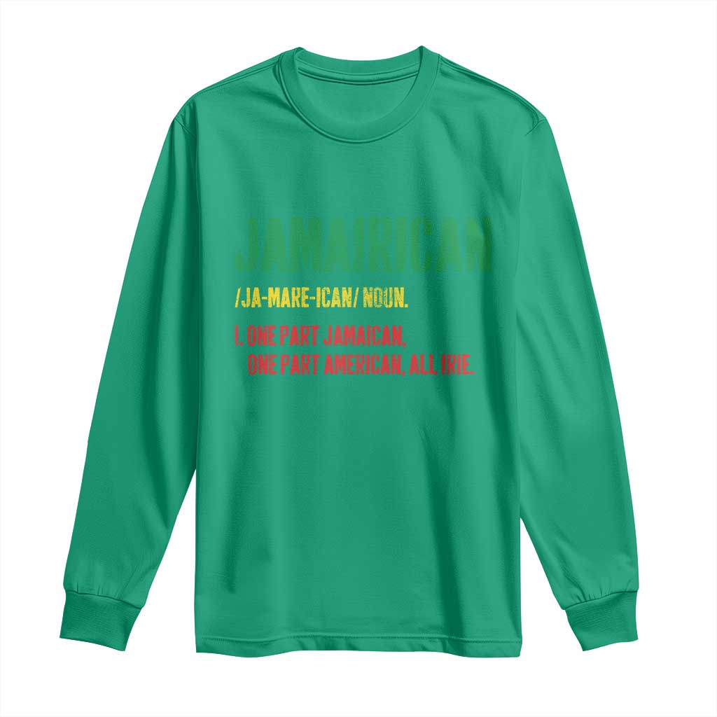 Funny Jamaican American Long Sleeve Shirt Retro Jamairican Roots - Wonder Print Shop