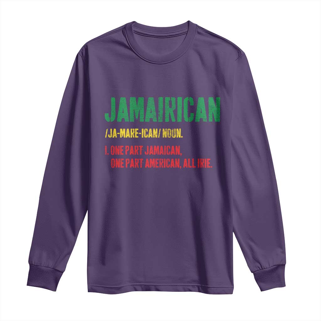 Funny Jamaican American Long Sleeve Shirt Retro Jamairican Roots - Wonder Print Shop
