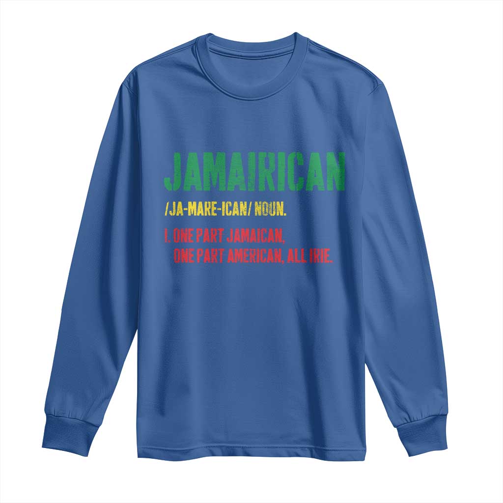Funny Jamaican American Long Sleeve Shirt Retro Jamairican Roots - Wonder Print Shop