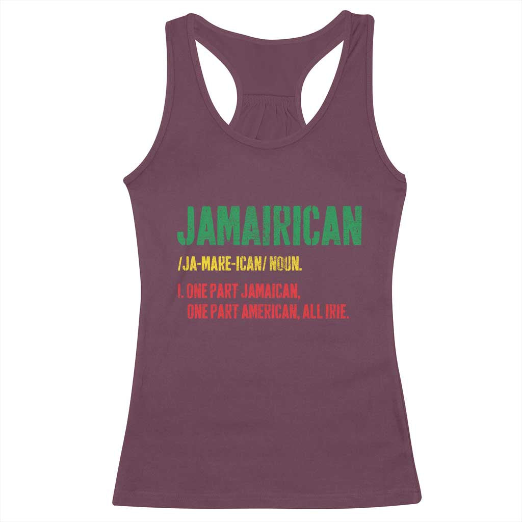 Funny Jamaican American Racerback Tank Top Retro Jamairican Roots - Wonder Print Shop