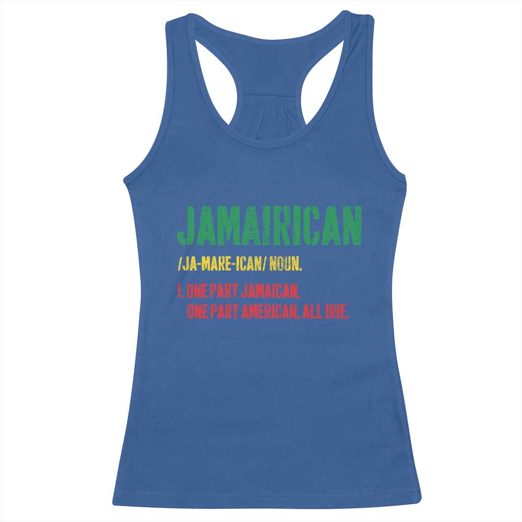 Funny Jamaican American Racerback Tank Top Retro Jamairican Roots - Wonder Print Shop
