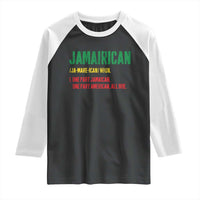 Funny Jamaican American Raglan Shirt Retro Jamairican Roots - Wonder Print Shop