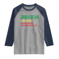 Funny Jamaican American Raglan Shirt Retro Jamairican Roots - Wonder Print Shop