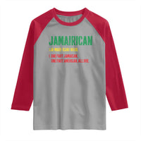 Funny Jamaican American Raglan Shirt Retro Jamairican Roots - Wonder Print Shop