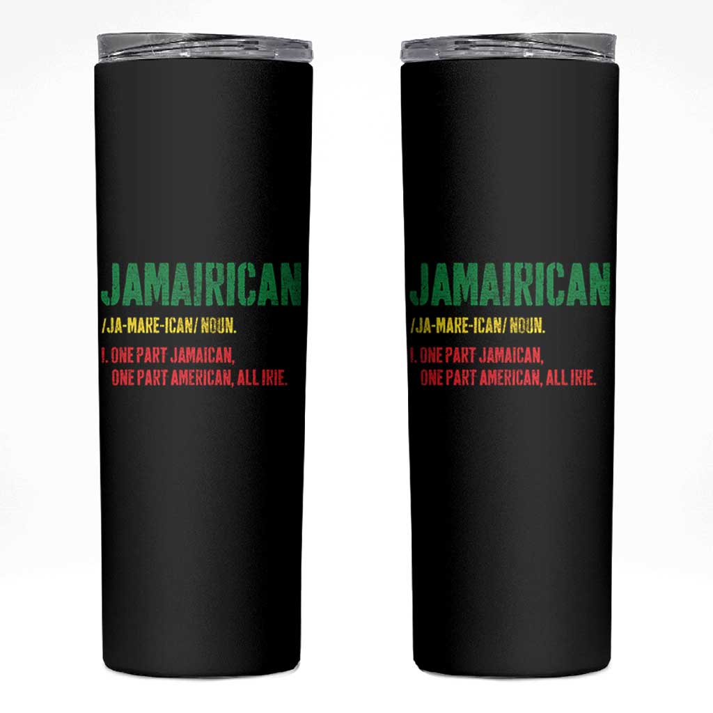 Funny Jamaican American Skinny Tumbler Retro Jamairican Roots - Wonder Print Shop
