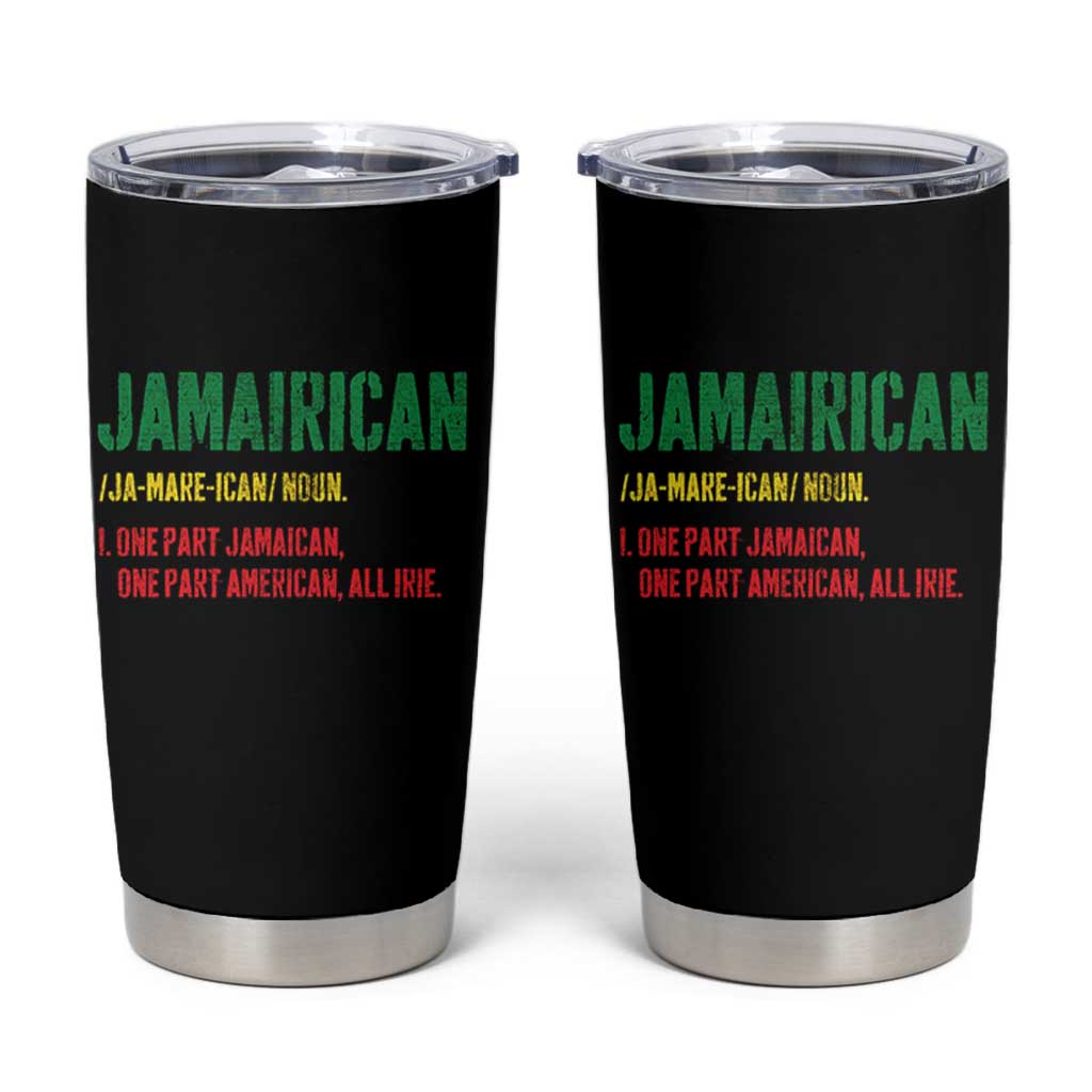 Funny Jamaican American Tumbler Cup Retro Jamairican Roots - Wonder Print Shop