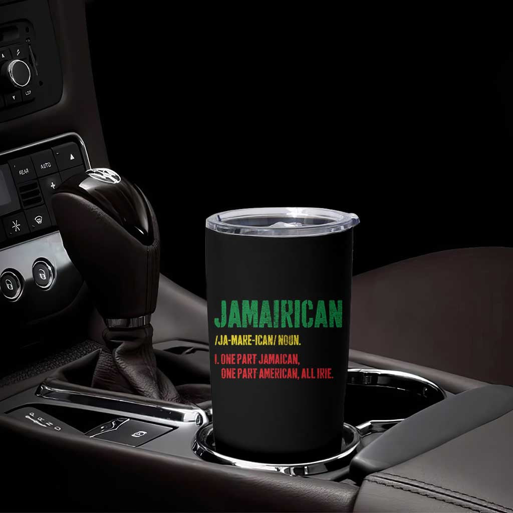 Funny Jamaican American Tumbler Cup Retro Jamairican Roots - Wonder Print Shop