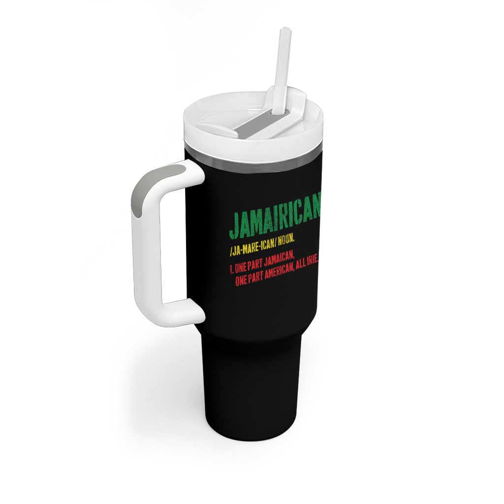 Funny Jamaican American Tumbler With Handle Retro Jamairican Roots - Wonder Print Shop