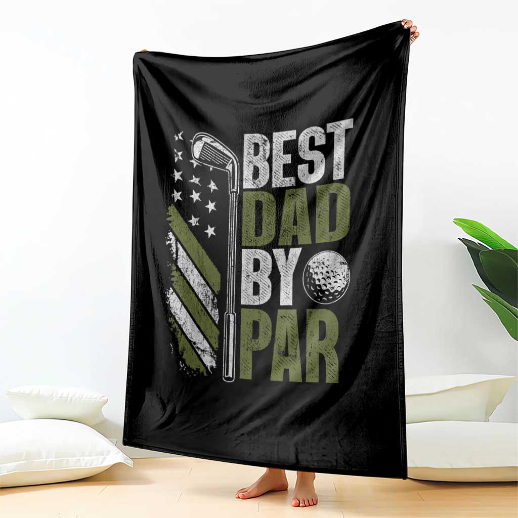 Best Dad By Par Throw Blanket Dad Golf Fathers Day Gift American Flag