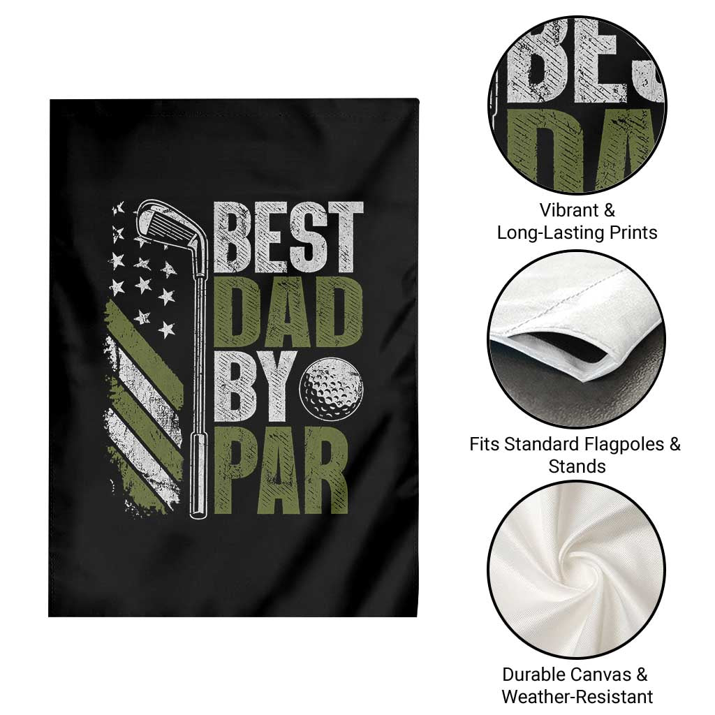 Best Dad By Par Garden Flag Dad Golf Fathers Day Gift American Flag
