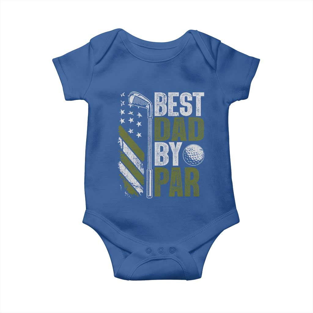 Best Dad By Par Baby Onesie Dad Golf Fathers Day Gift American Flag