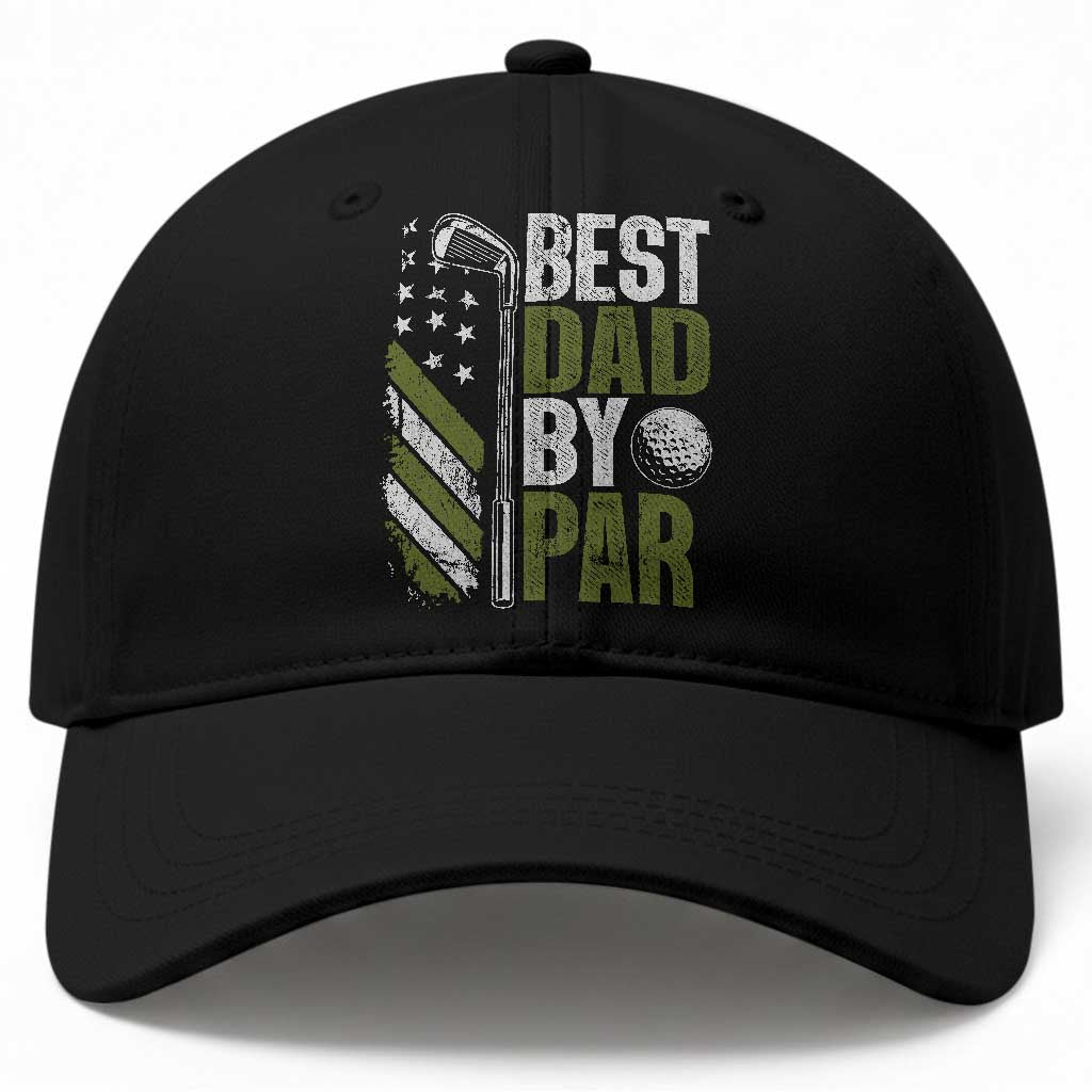 Best Dad By Par Baseball Cap Dad Golf Fathers Day Gift American Flag