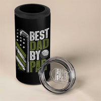 Best Dad By Par 4 in 1 Can Cooler Tumbler Dad Golf Fathers Day Gift American Flag