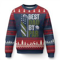 Best Dad By Par Ugly Christmas Sweater Dad Golf Fathers Day Gift American Flag