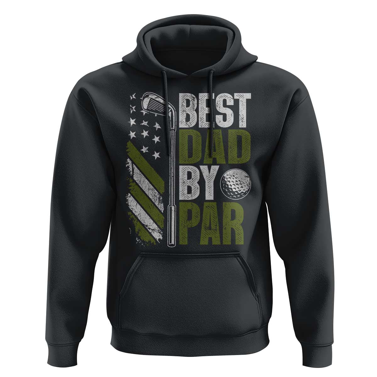 Best Dad By Par Hoodie Dad Golf Fathers Day Gift American Flag