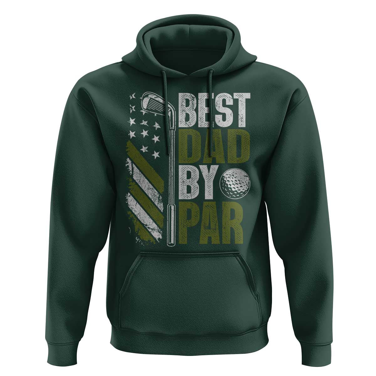 Best Dad By Par Hoodie Dad Golf Fathers Day Gift American Flag