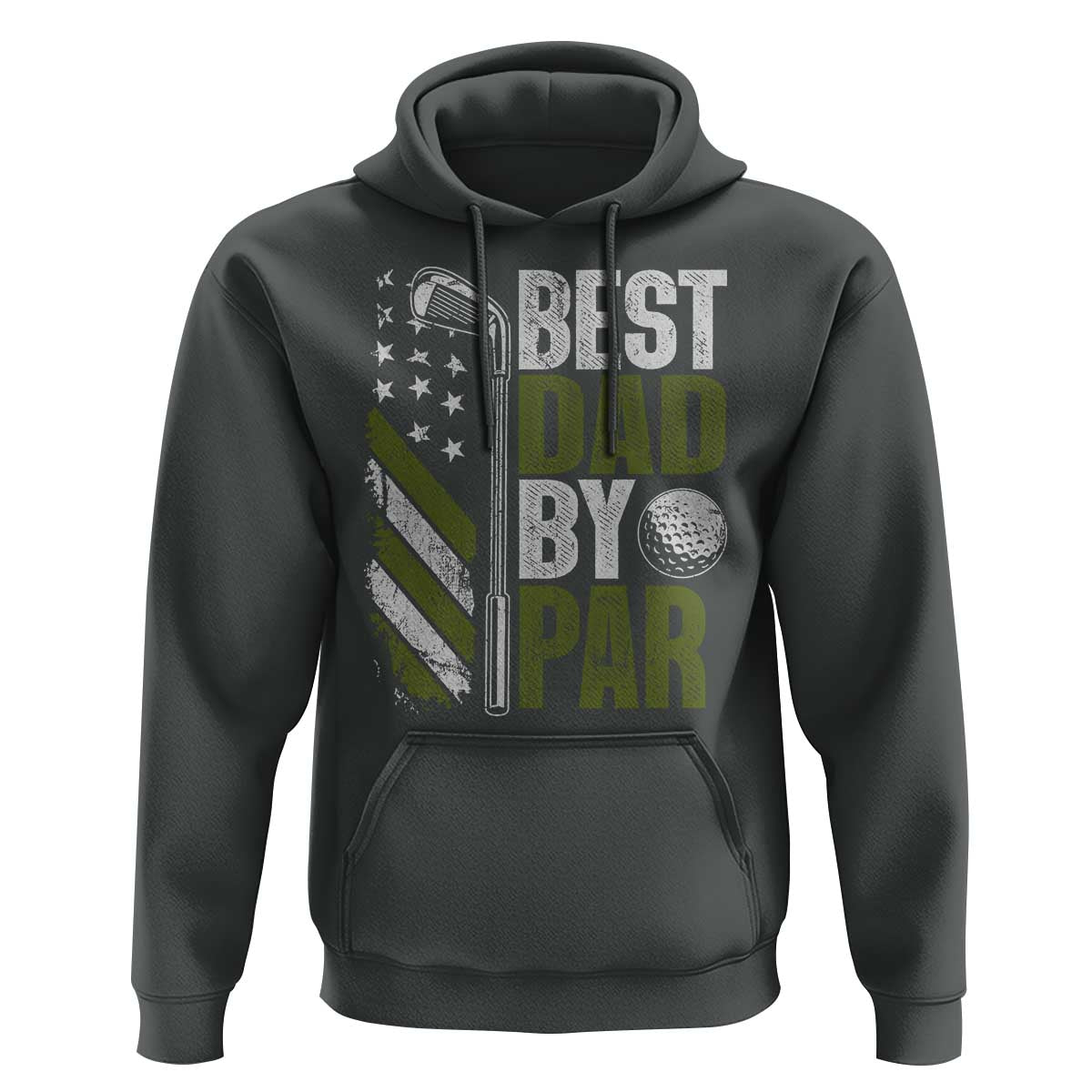 Best Dad By Par Hoodie Dad Golf Fathers Day Gift American Flag