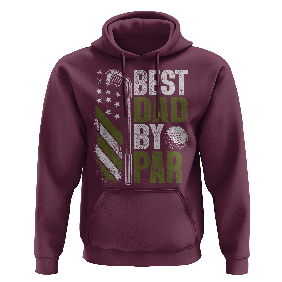 Best Dad By Par Hoodie Dad Golf Fathers Day Gift American Flag