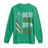 Best Dad By Par Long Sleeve Shirt Dad Golf Fathers Day Gift American Flag