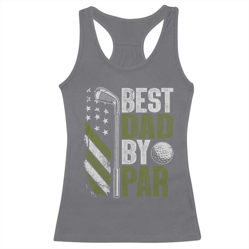 Best Dad By Par Racerback Tank Top Dad Golf Fathers Day Gift American Flag