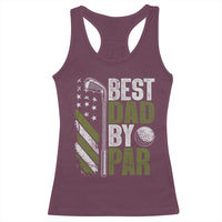 Best Dad By Par Racerback Tank Top Dad Golf Fathers Day Gift American Flag