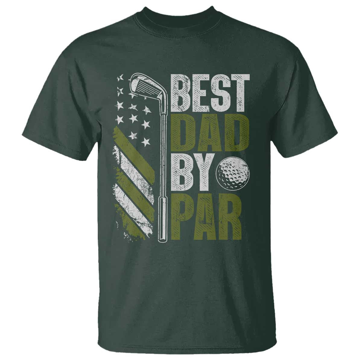 Best Dad By Par T Shirt Dad Golf Fathers Day Gift American Flag