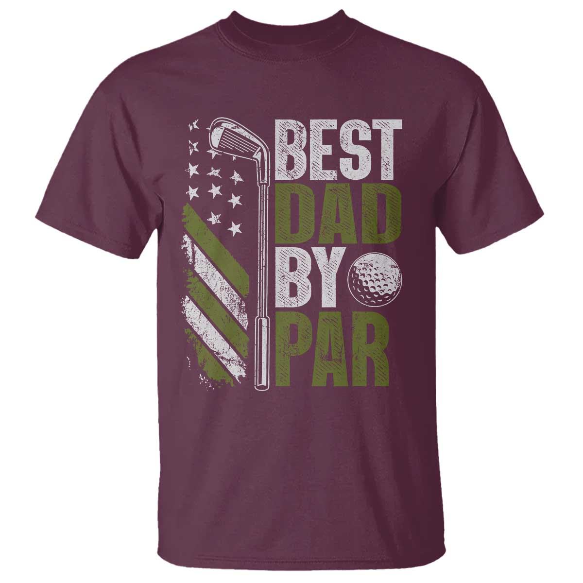 Best Dad By Par T Shirt Dad Golf Fathers Day Gift American Flag