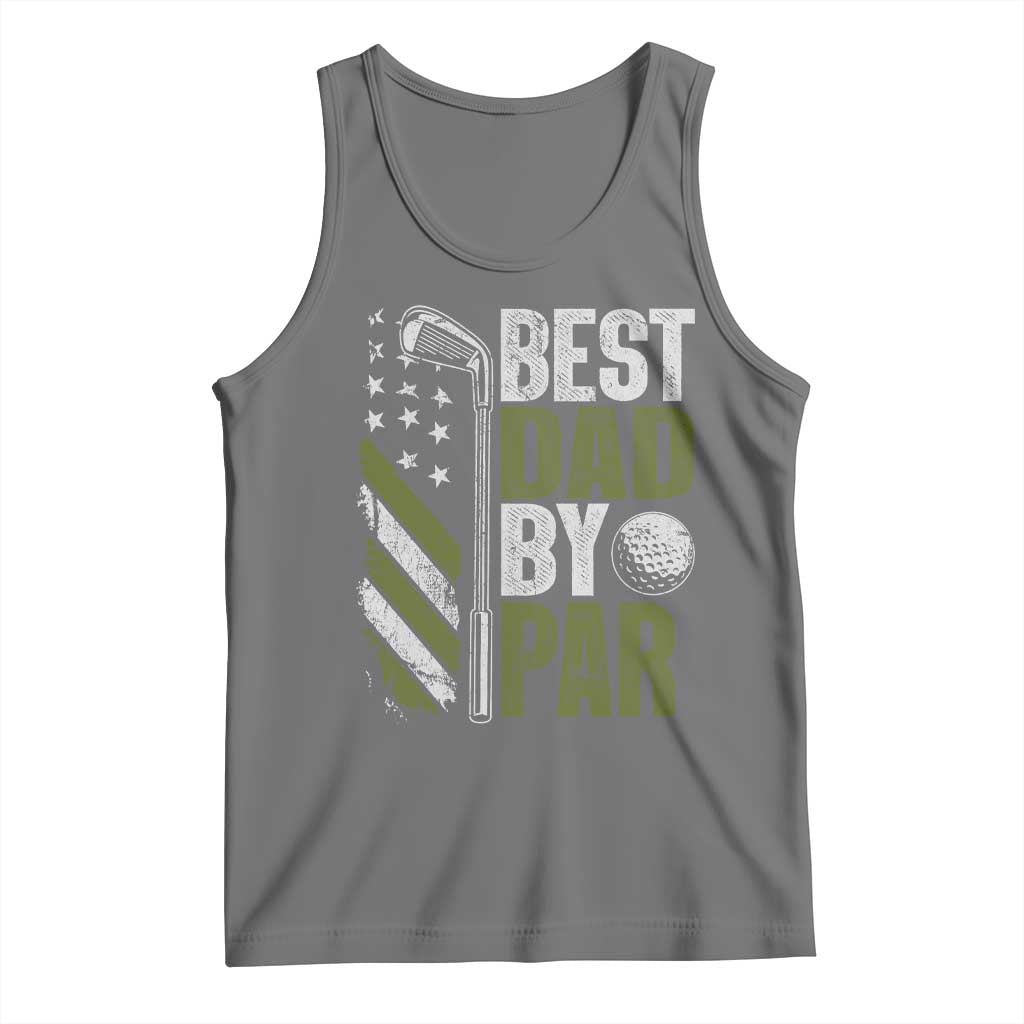 Best Dad By Par Tank Top Dad Golf Fathers Day Gift American Flag