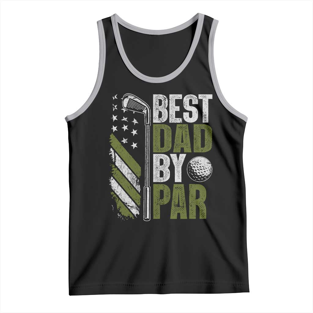 Best Dad By Par Tank Top Dad Golf Fathers Day Gift American Flag