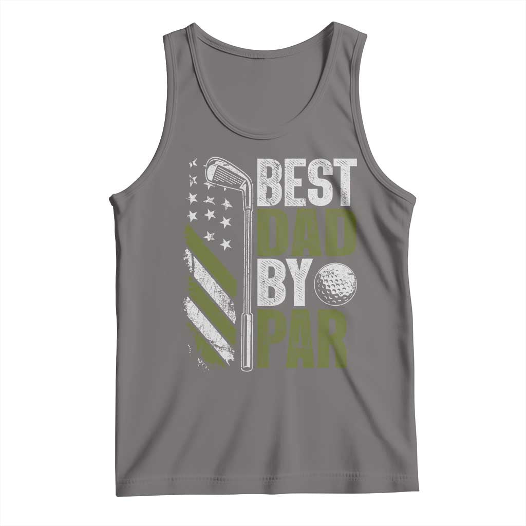 Best Dad By Par Tank Top Dad Golf Fathers Day Gift American Flag