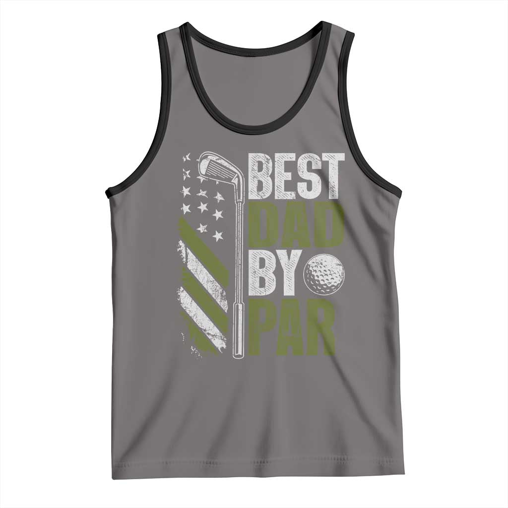 Best Dad By Par Tank Top Dad Golf Fathers Day Gift American Flag