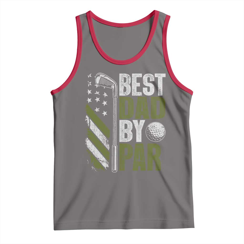 Best Dad By Par Tank Top Dad Golf Fathers Day Gift American Flag