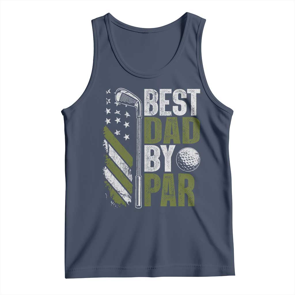 Best Dad By Par Tank Top Dad Golf Fathers Day Gift American Flag