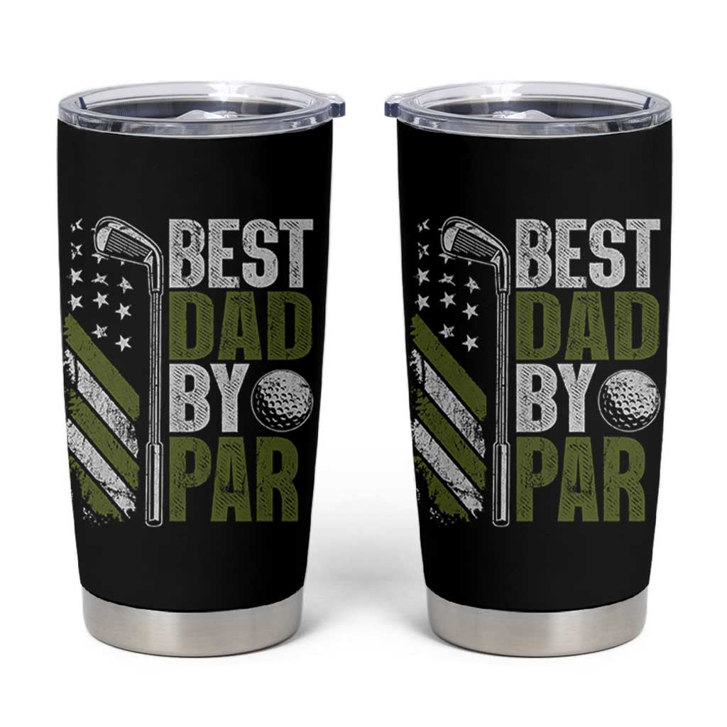 Best Dad By Par Tumbler Cup Dad Golf Fathers Day Gift American Flag