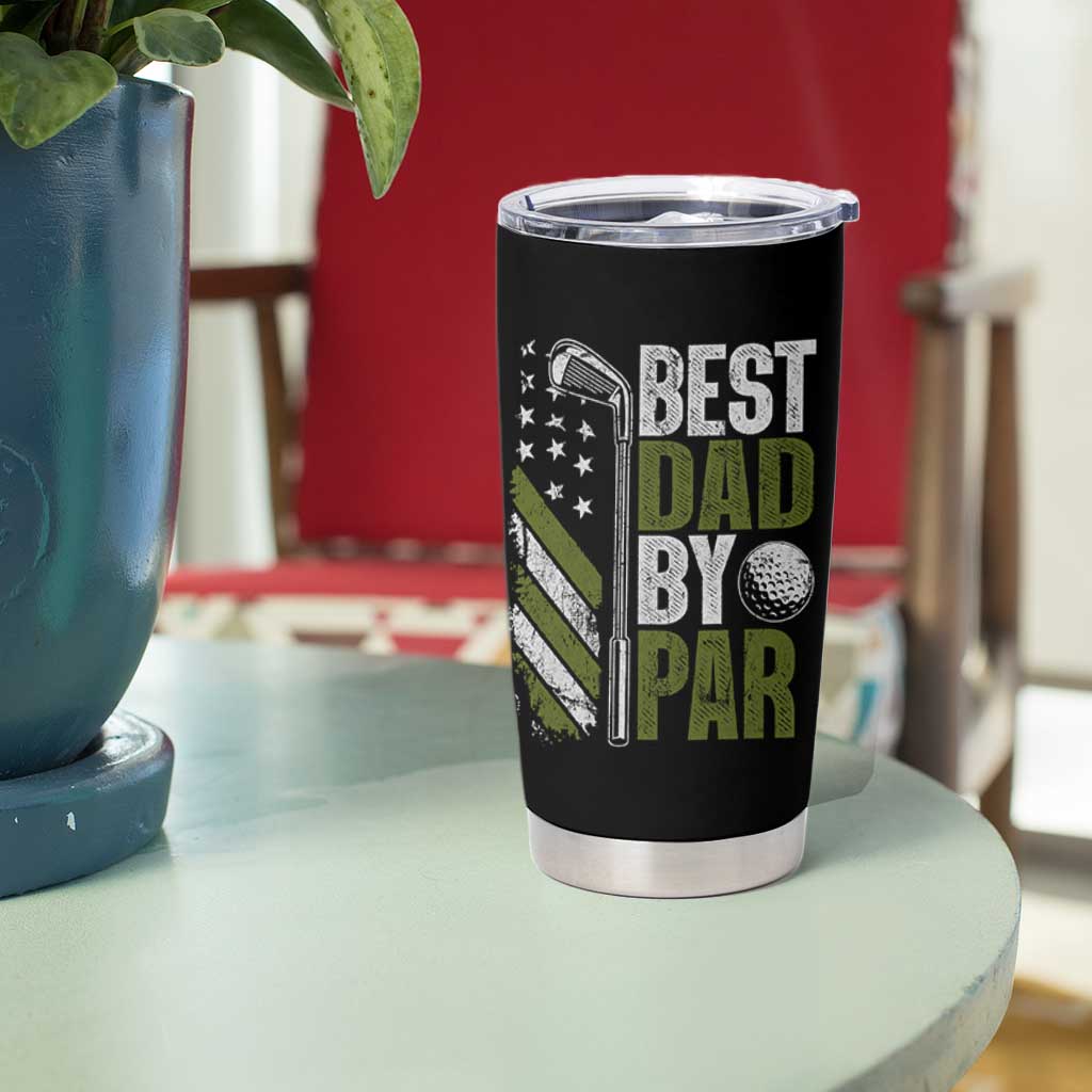 Best Dad By Par Tumbler Cup Dad Golf Fathers Day Gift American Flag