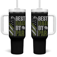 Best Dad By Par Tumbler With Handle Dad Golf Fathers Day Gift American Flag