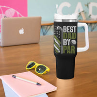 Best Dad By Par Tumbler With Handle Dad Golf Fathers Day Gift American Flag