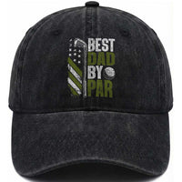 Best Dad By Par Washed Cotton Baseball Cap Dad Golf Fathers Day Gift American Flag