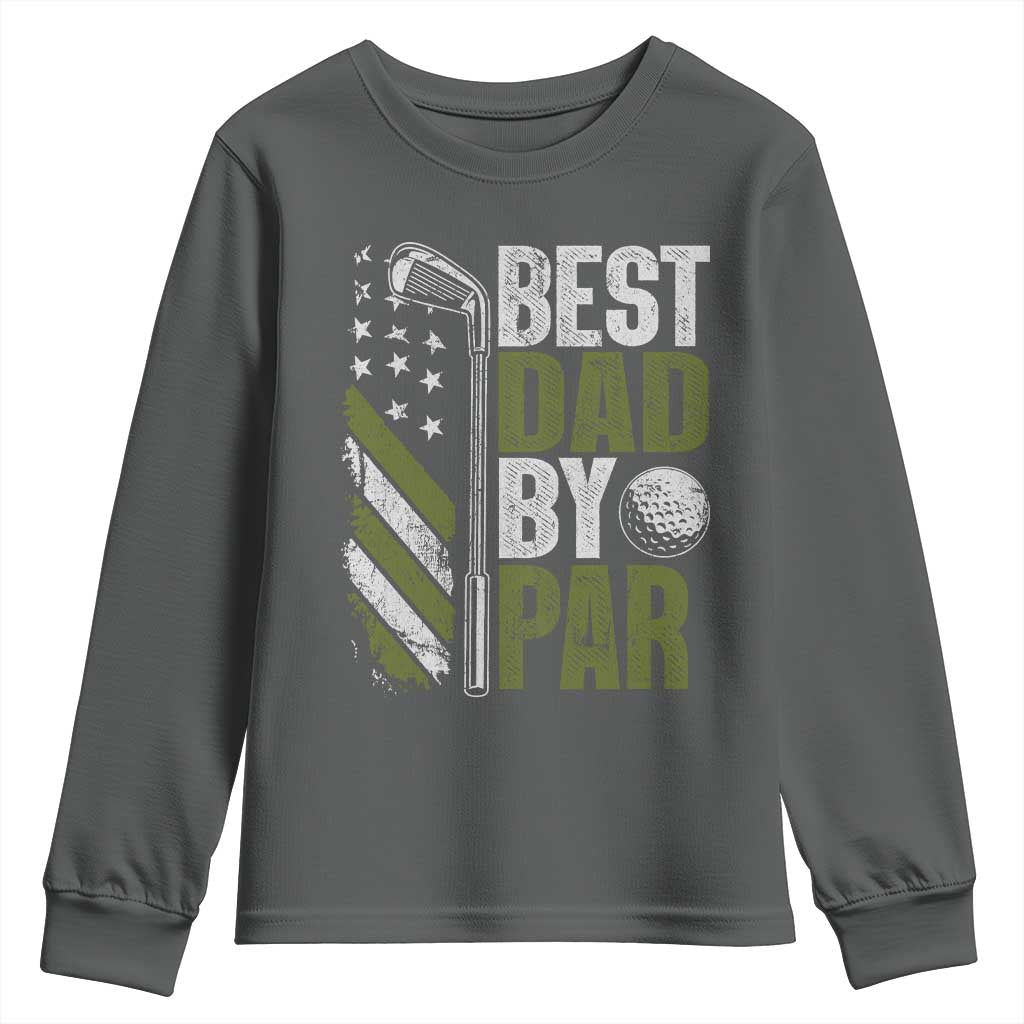 Best Dad By Par Youth Sweatshirt Dad Golf Fathers Day Gift American Flag