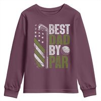 Best Dad By Par Youth Sweatshirt Dad Golf Fathers Day Gift American Flag