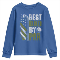 Best Dad By Par Youth Sweatshirt Dad Golf Fathers Day Gift American Flag