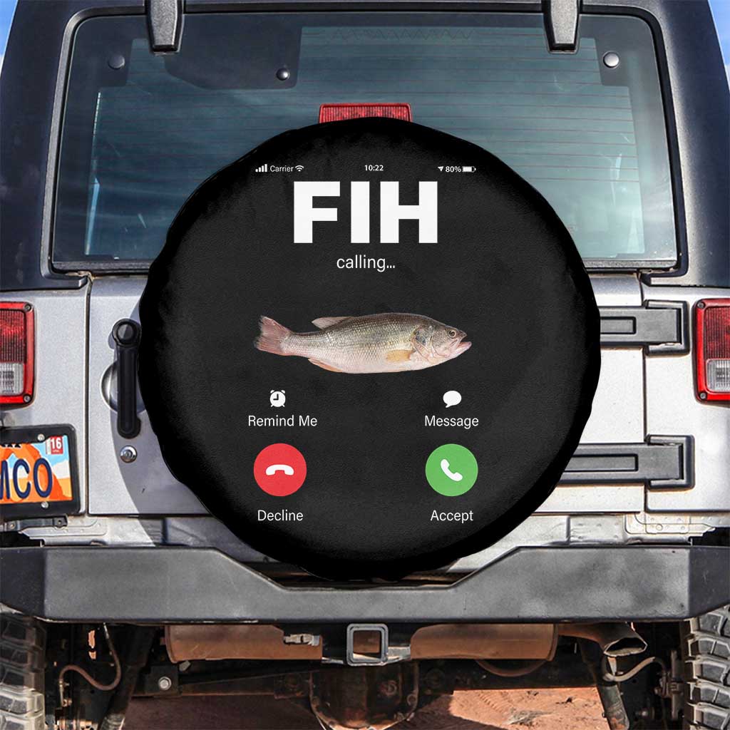 Fih Calling Remind me Message Decline Accept Spare Tire Cover Phone Call Fish - Wonder Print Shop