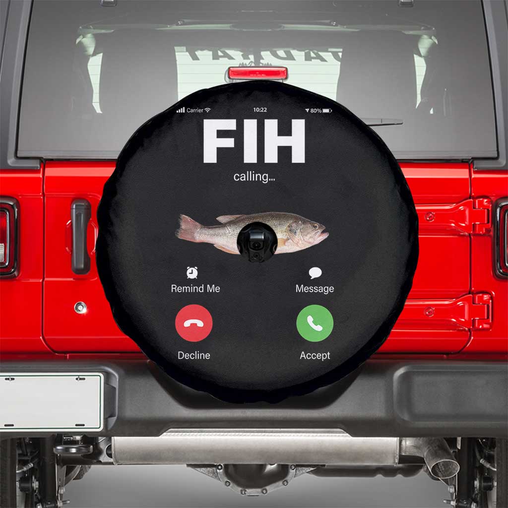 Fih Calling Remind me Message Decline Accept Spare Tire Cover Phone Call Fish - Wonder Print Shop