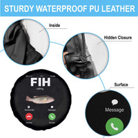 Fih Calling Remind me Message Decline Accept Spare Tire Cover Phone Call Fish - Wonder Print Shop